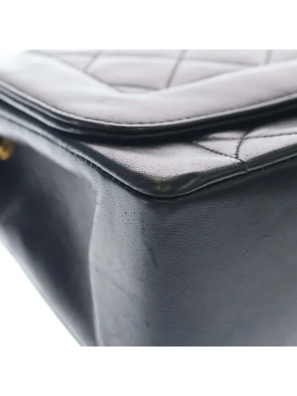 Chanel Diana 25 Chain Shoulder Bag Black Lambskin Gold